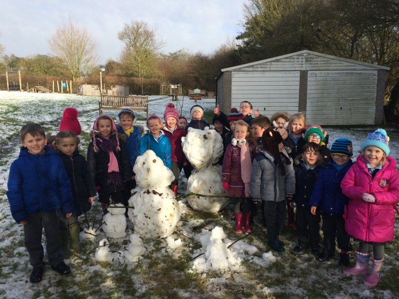 The Children Enjoy the Snow Stanbridge Lower School