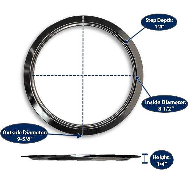 8” Chrome GT Trim Ring Stanco