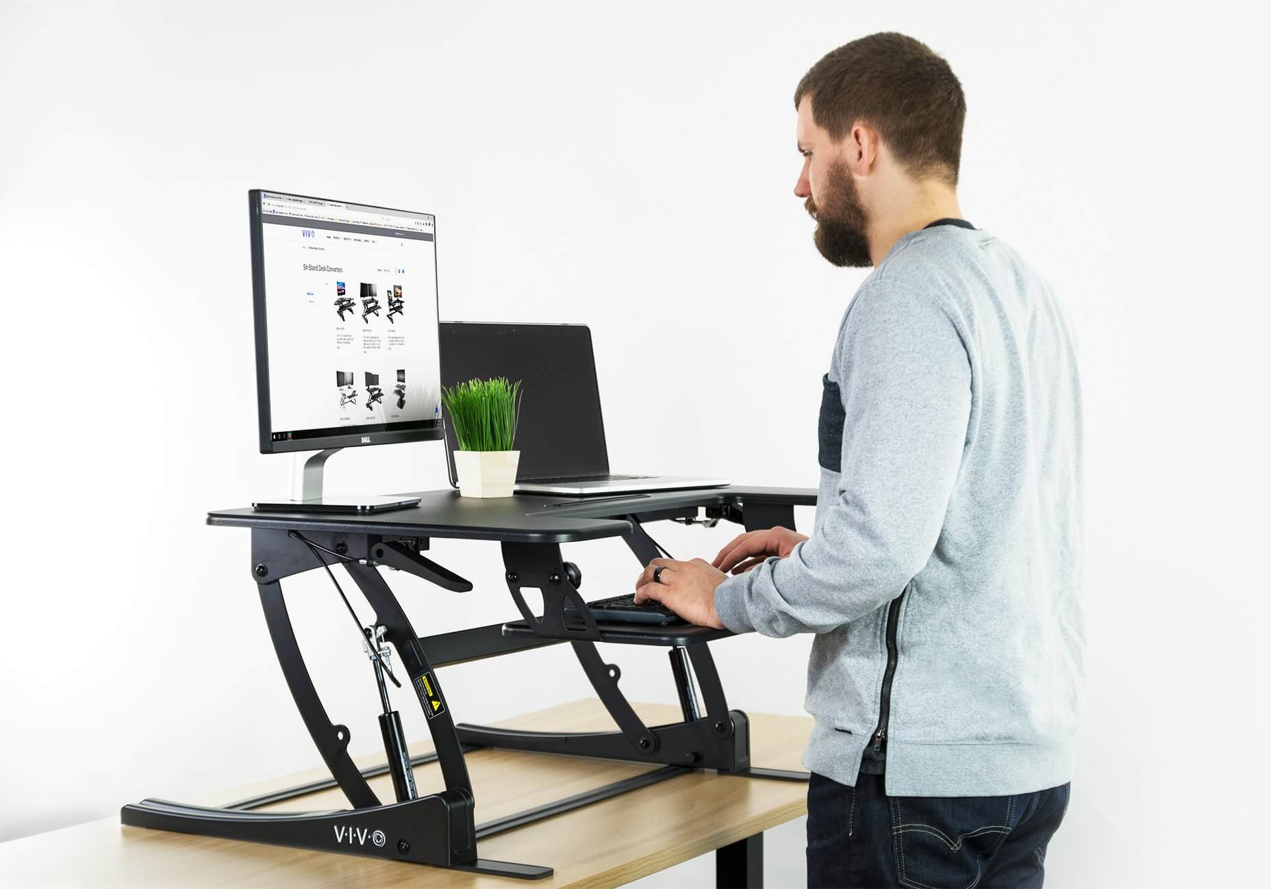 FITUEYES vs VIVO height adjustable standing desk converter showdown