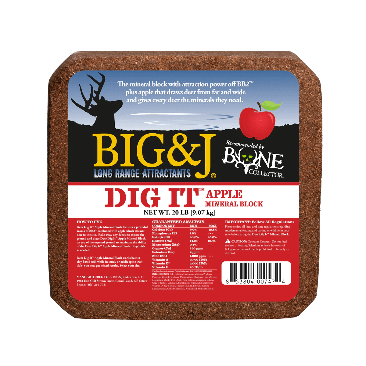 20lb Big & J Deer DigIt Apple Block Standish Milling Company