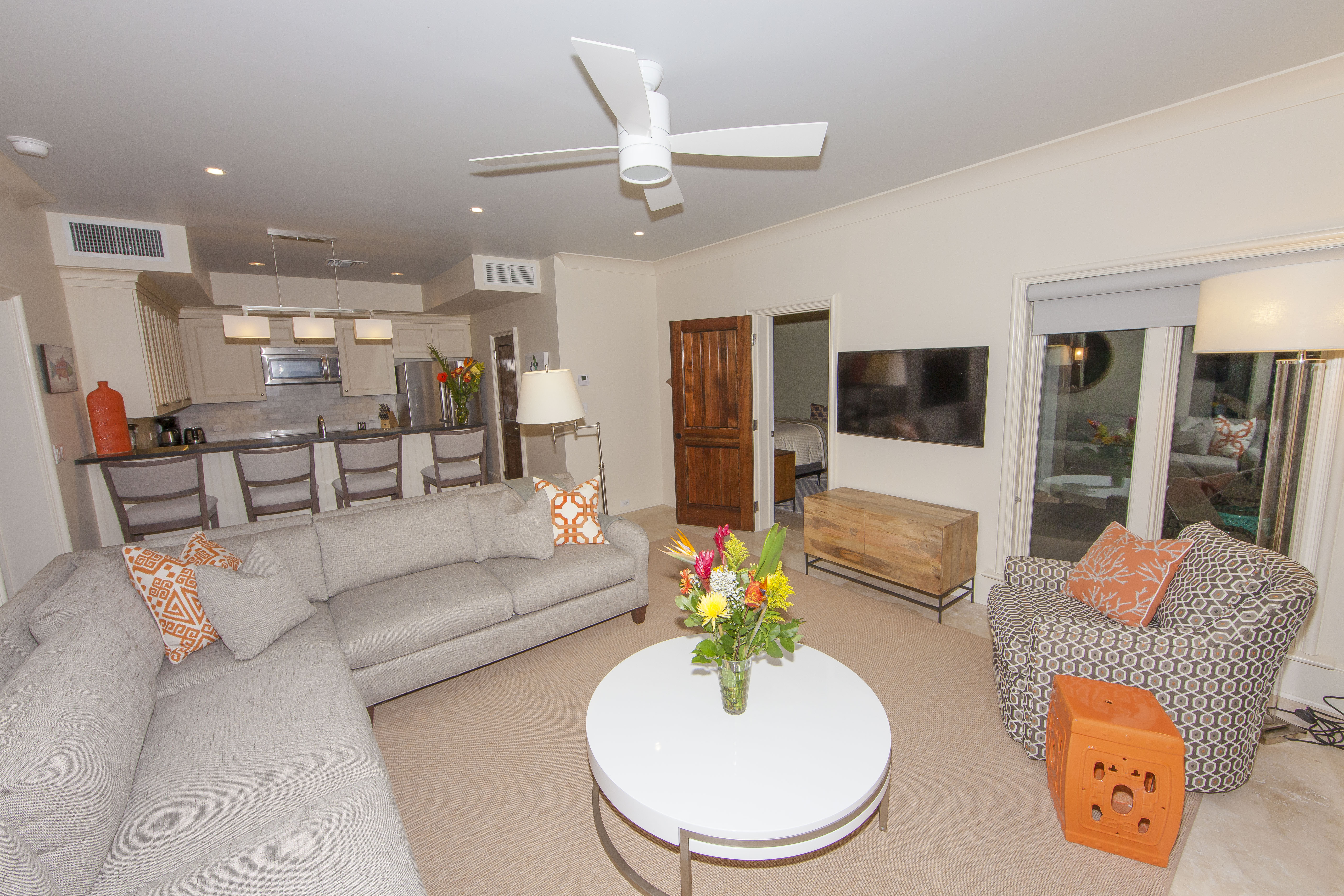 Lower Living Room/Kitchen Staniel Cay Rentals