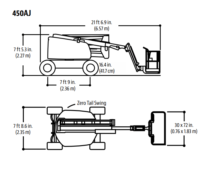 450ag Jlg Boom Lift Dimensions