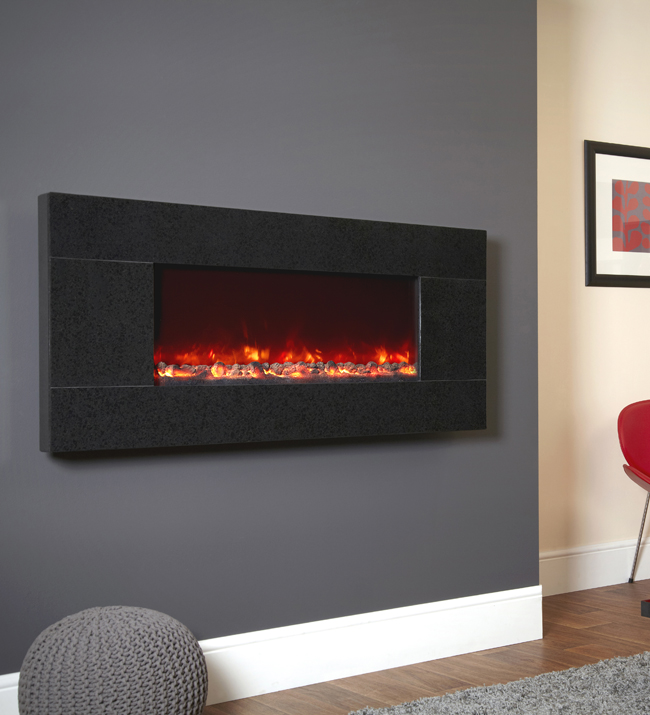 Celsi Electriflame Basalt Granite Wall Mounted Electric Fire Stanningley Firesides