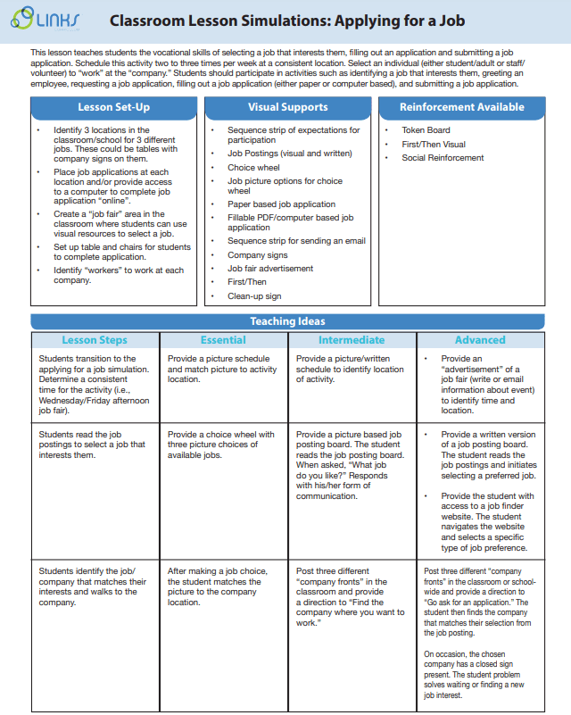 Teaching Simulations How to Support Students Applying for a Job STAR