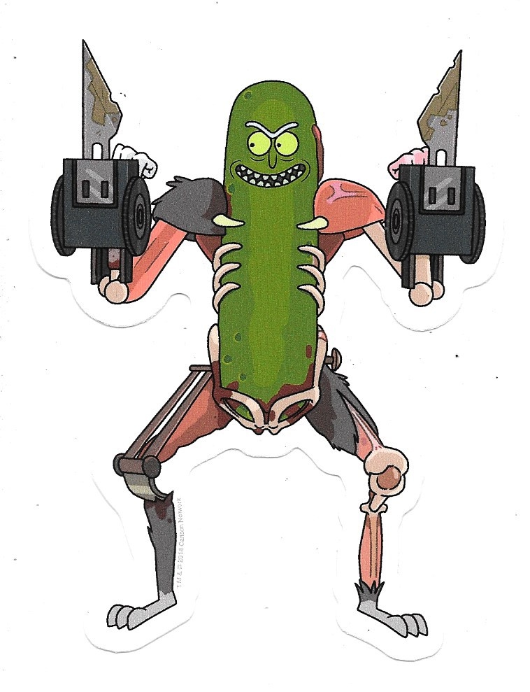 Rick and Morty TV Series Pickle Rick with Blades Peel Off Image Sticker Decal NEW Starbase Atlanta
