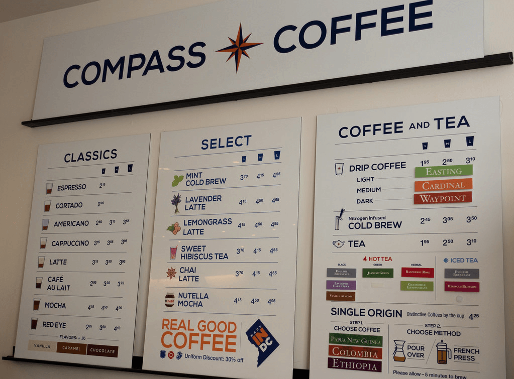 Compass Coffee Menu starbmag
