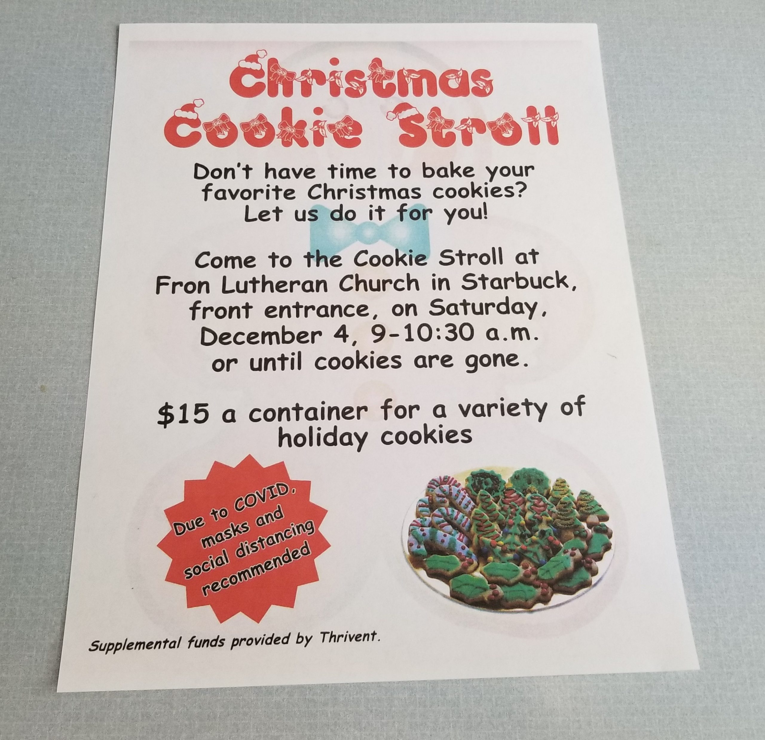 Cookie Stroll at Fron Church Starbuck Chamber of Commerce