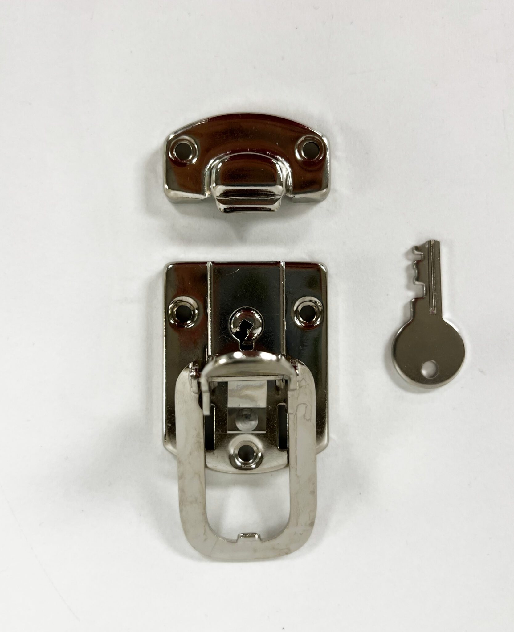 Surface Mounted Locking Latch - Key Locking & Nickle Plated - Star Case