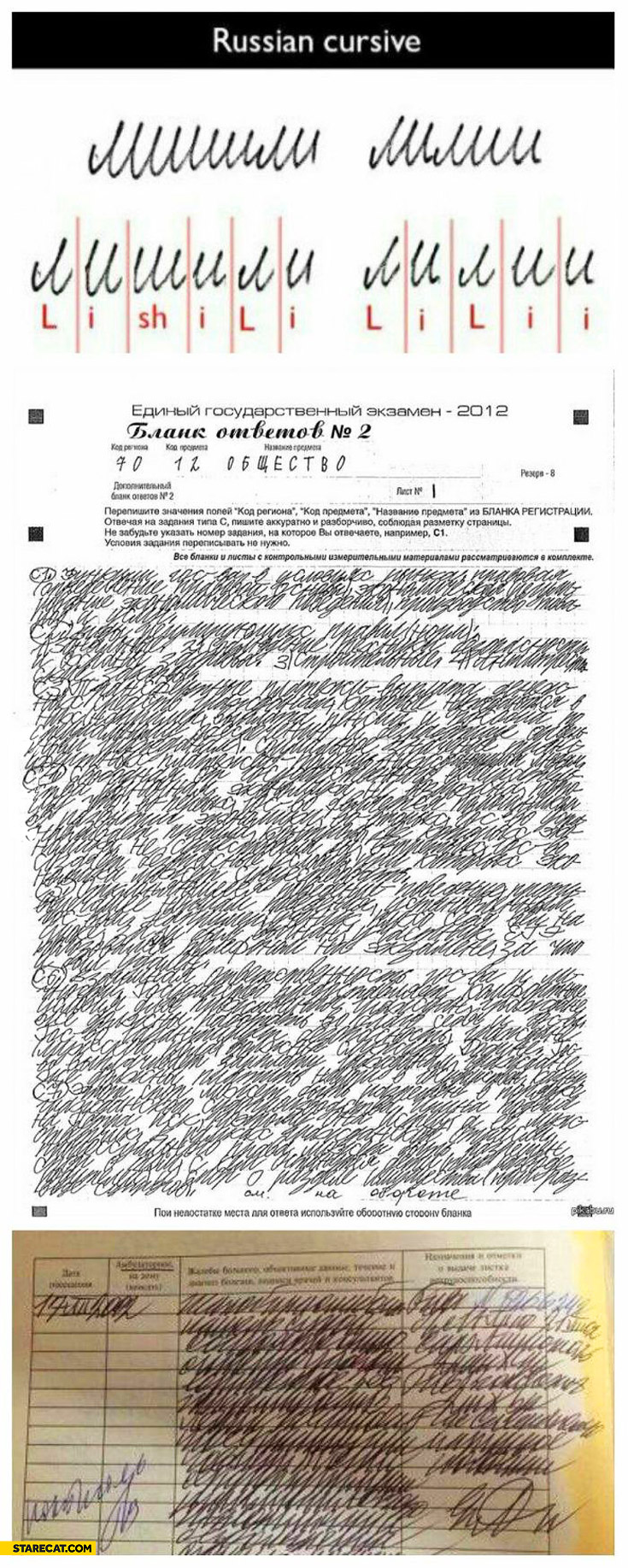 Russian cursive writing fail
