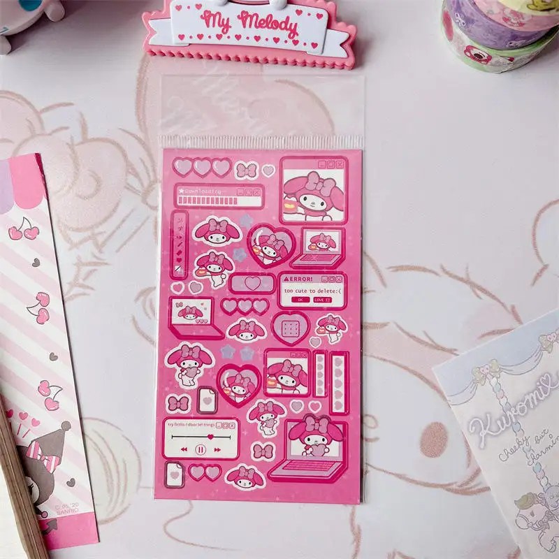 Hello Kitty, Kuromi, Cinnamoroll and My Melody Holographic Stickers