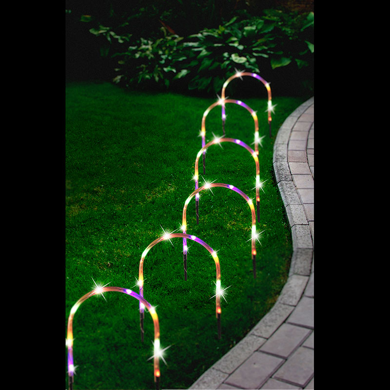 SOLAR LED ARCH PATH LIGHTS 8pc MLT Starlight Christmas & Party Superstore