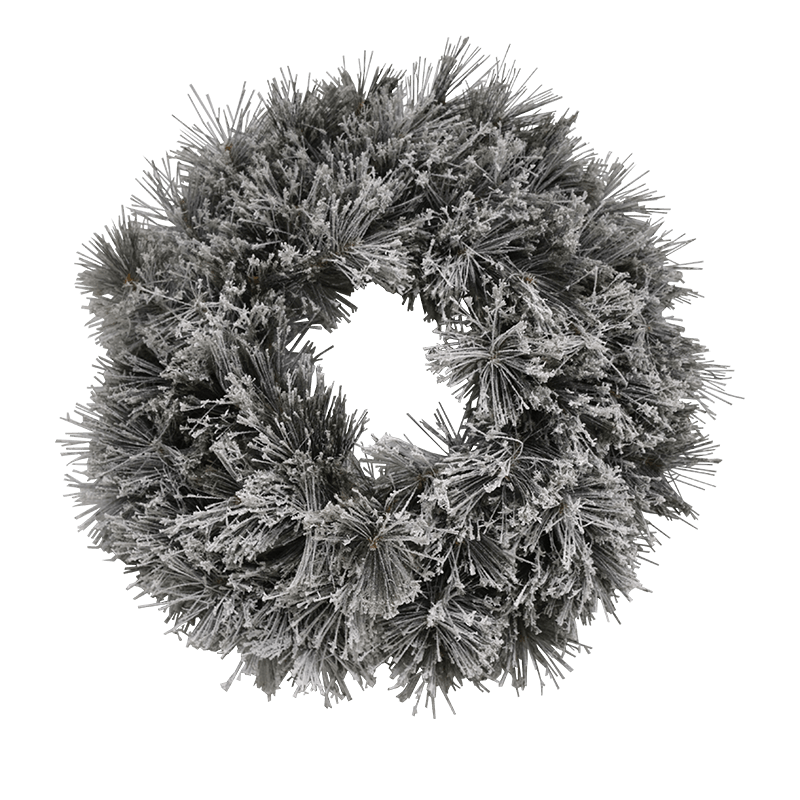 FLOCKED BLACK WREATH 76cm Starlight Christmas & Party Superstore