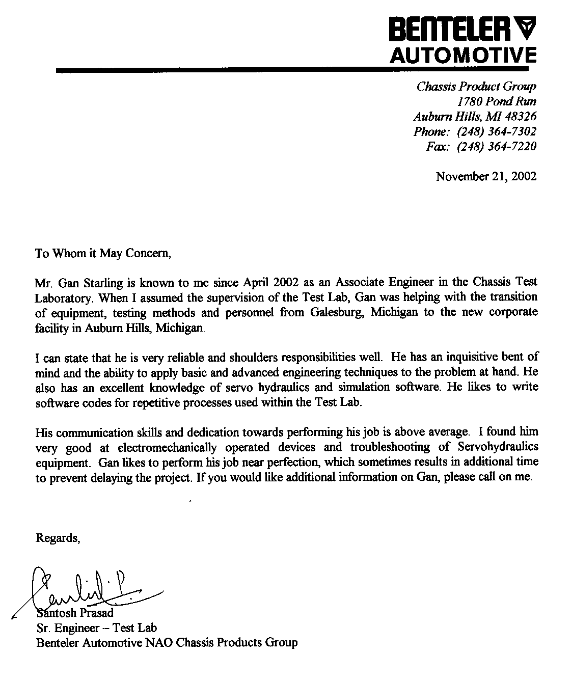Letter of