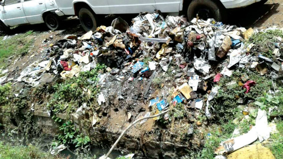 A garbage dump yard near LIC Circle Star of Mysore