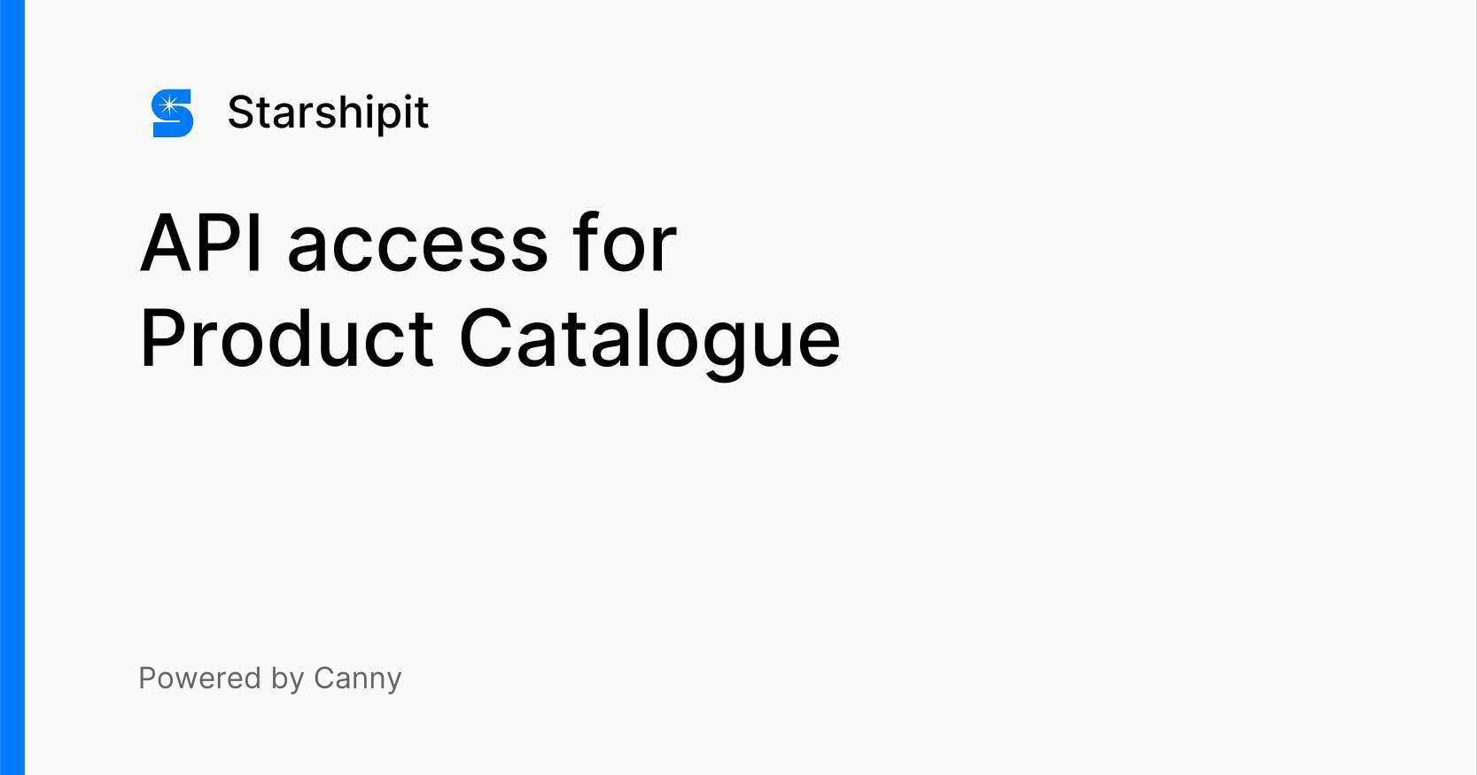 API access for Product Catalogue Order Fulfilment Starshipit