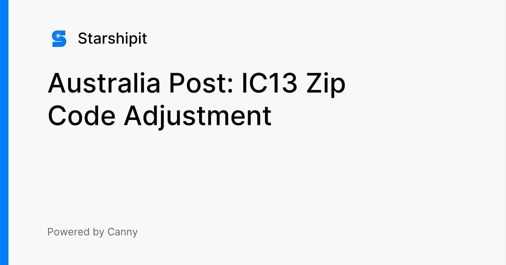 Australia Post IC13 Zip Code Adjustment Platforms and Carriers