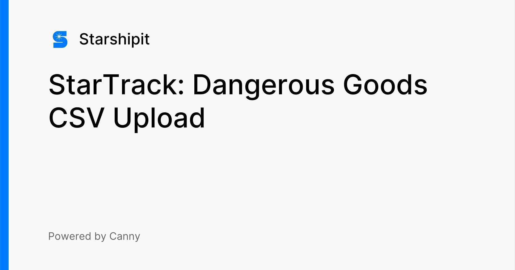 StarTrack Dangerous Goods CSV Upload Platforms and Carriers Starshipit