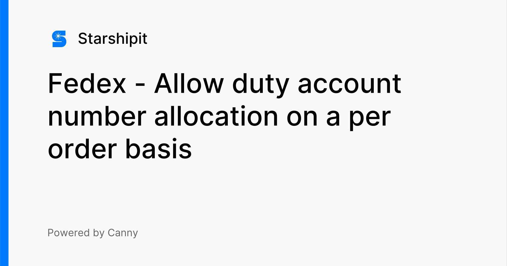 Fedex - Allow duty account number allocation on a per order basis