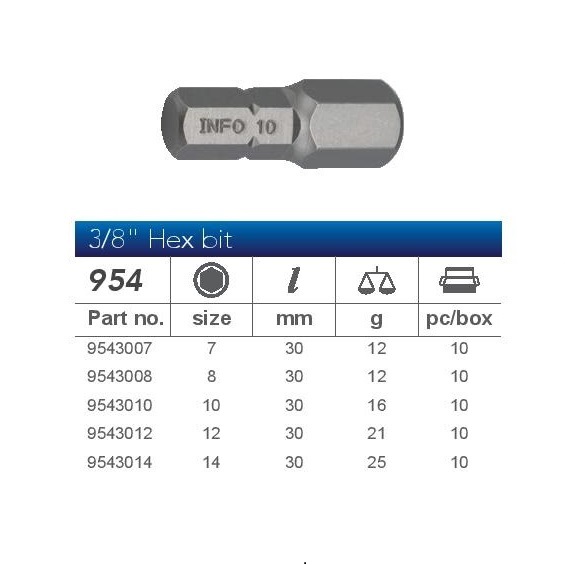 3/8" HEX BIT - Stars Management DMCC