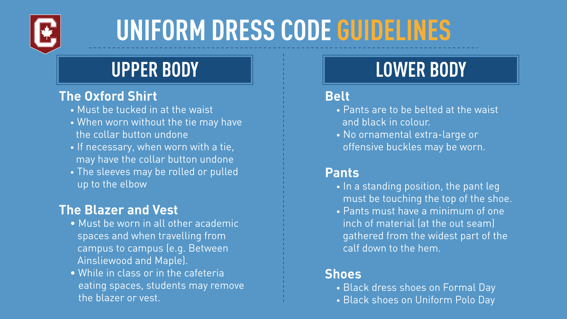 Uniforms Columbia International College