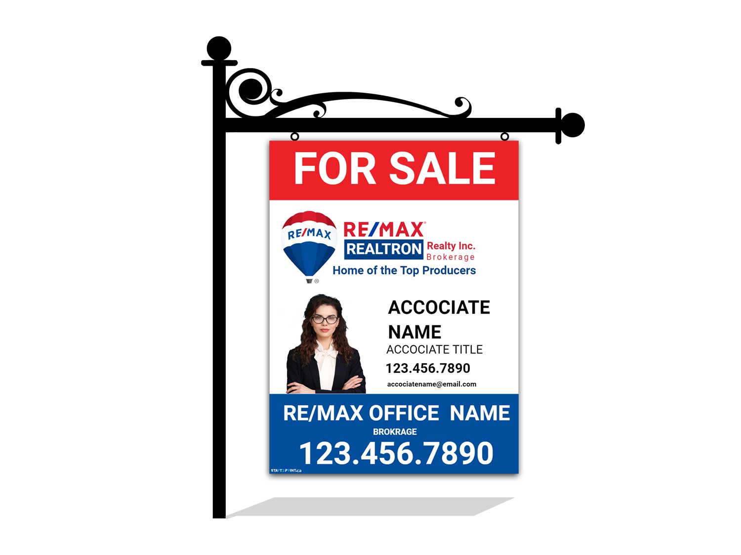 Remax Realtron For Sale Sign 24"x32" Templates Start2print.ca