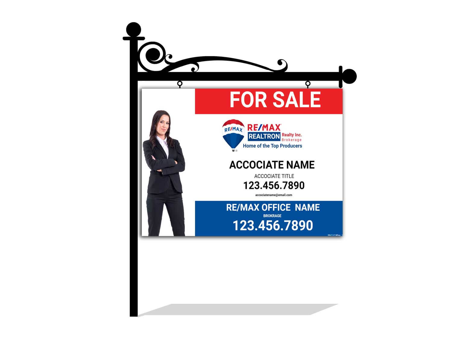 Remax Realtron For Sale Sign 32"x24" Templates Start2print.ca