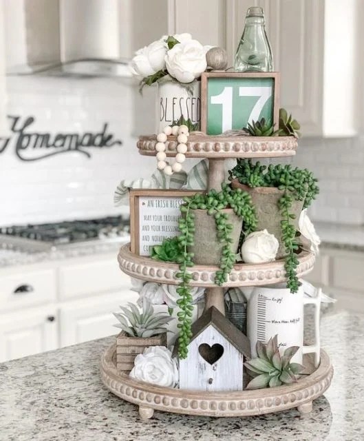 Creative Ideas for Spring Tiered Tray Decor Start at Home Decor