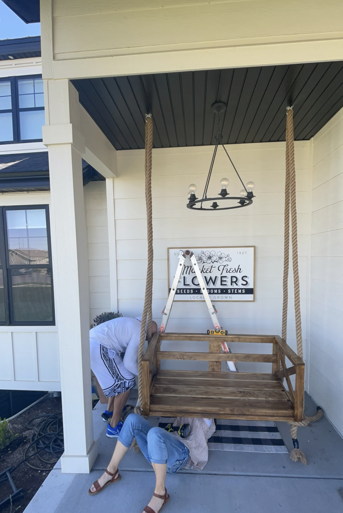 DIY Wooden Porch Swing Bench (Fits a Crib Mattress) Start at Home Decor