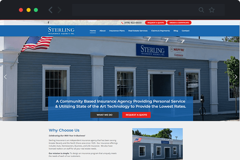 Insurance Agency Website Design Example Compete Now