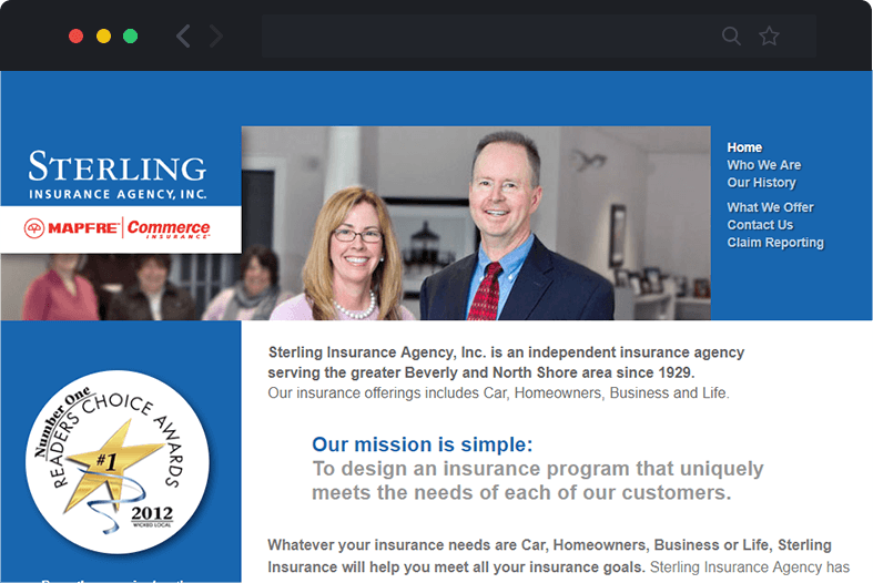 Insurance Agency Website Design Example Compete Now