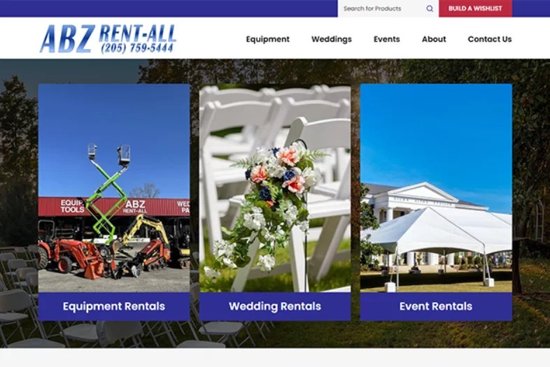 ABZ RentAll Rental Equipment Company site