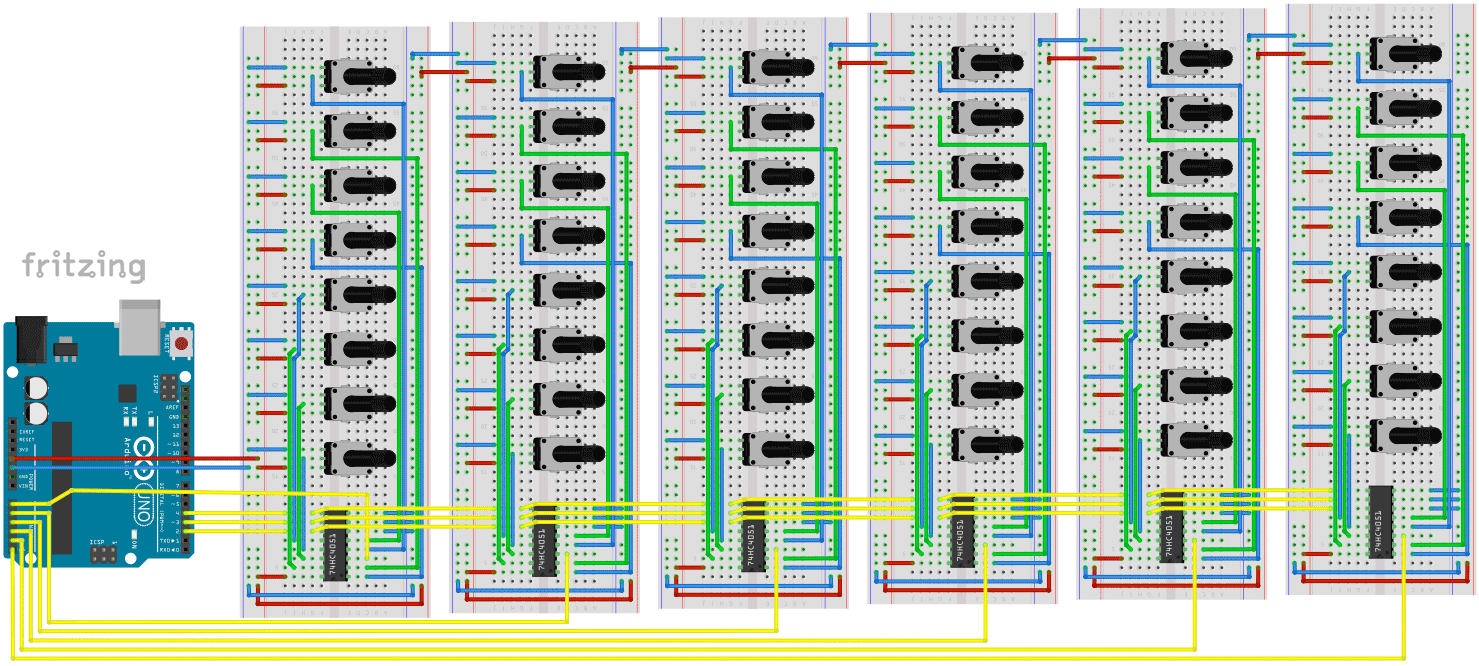 Mit Arduino viele Potentiometer auslesen mit dem 74HC4051