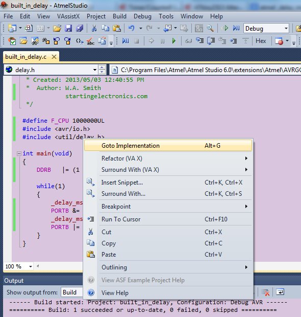 AVR _delay_ms() Delay Library Function