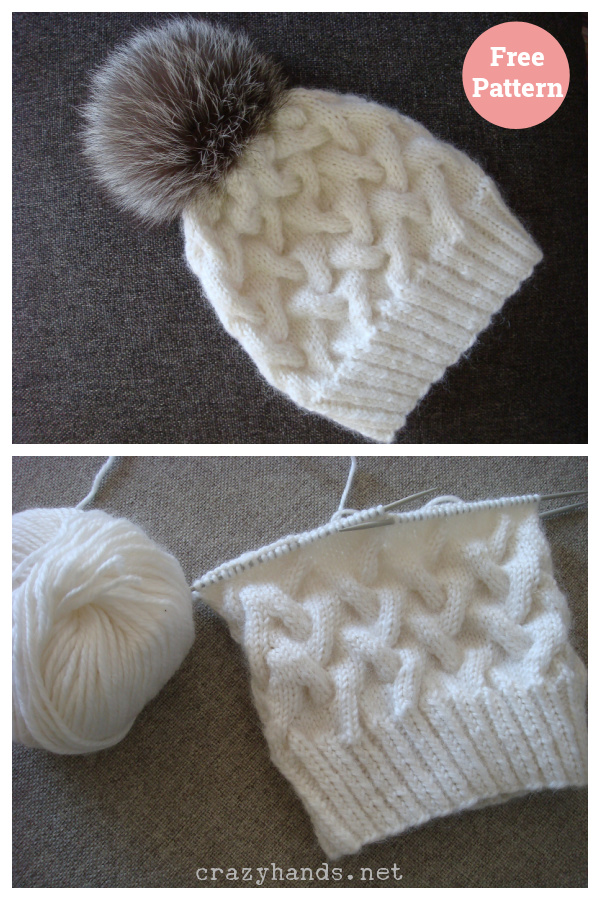 10+ Cable Hat Free Knitting Pattern