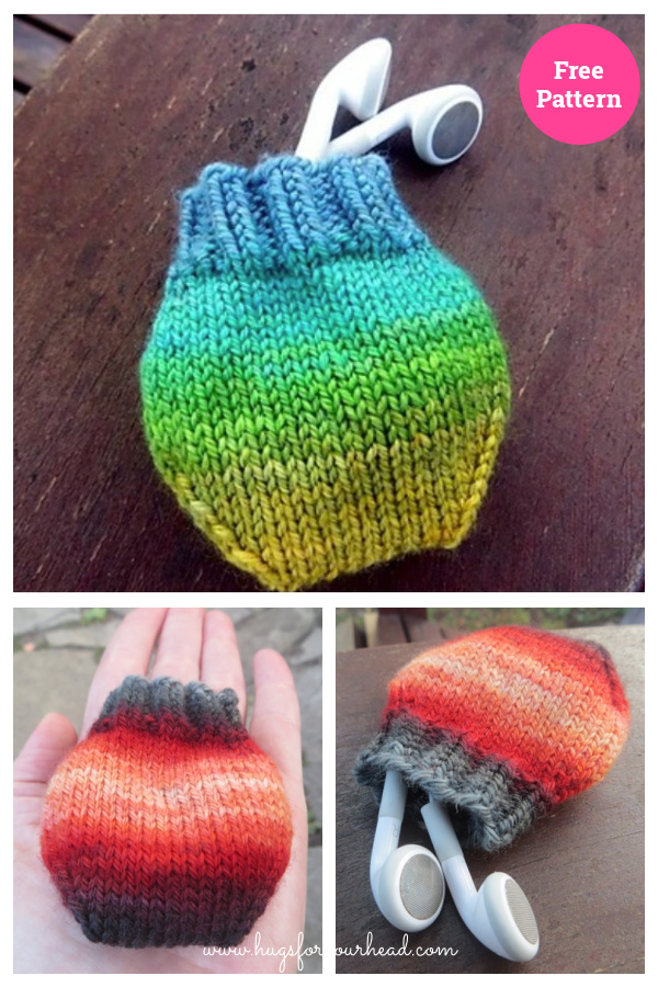 Earbud Pouch Free Knitting Pattern