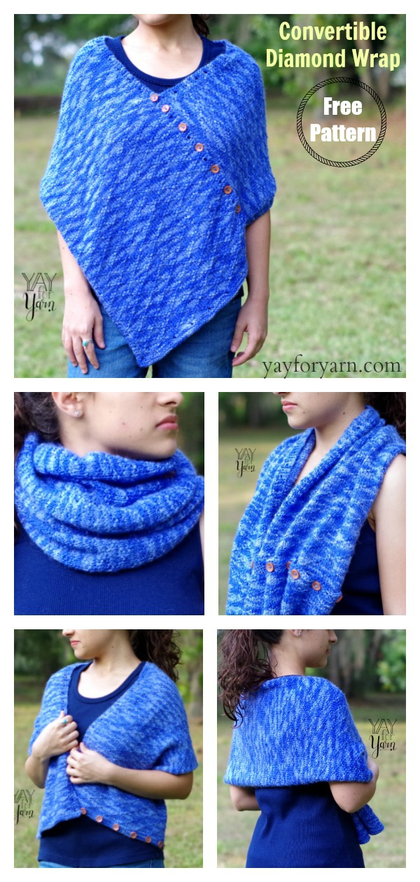 7 Convertible Wrap Free Knitting Pattern