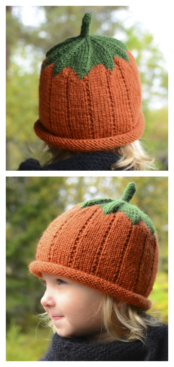 Pumpkin Hat Free Knitting Pattern