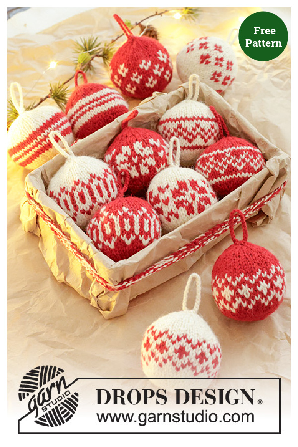 10+ Christmas Ball Ornaments Free Knitting Pattern