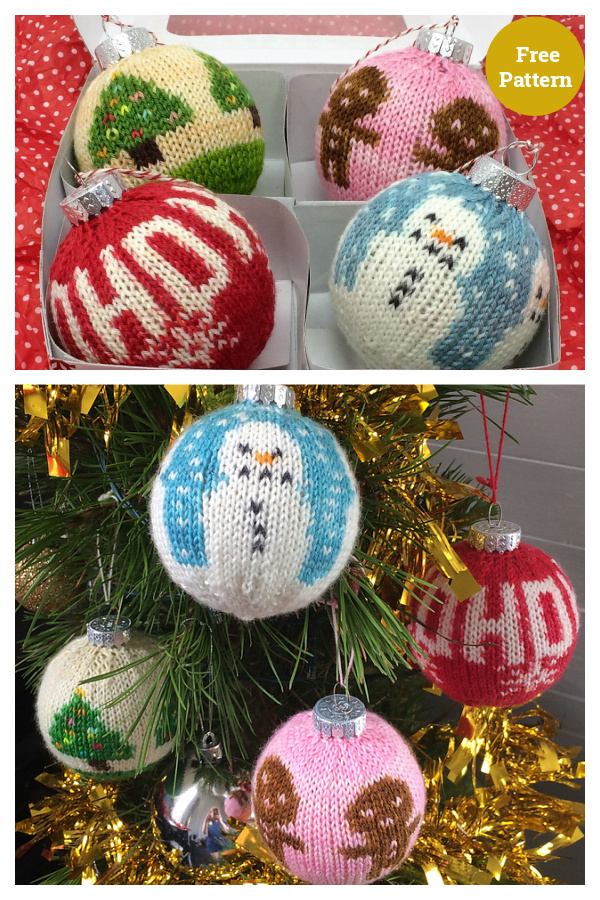 10+ Christmas Ball Ornaments Free Knitting Pattern