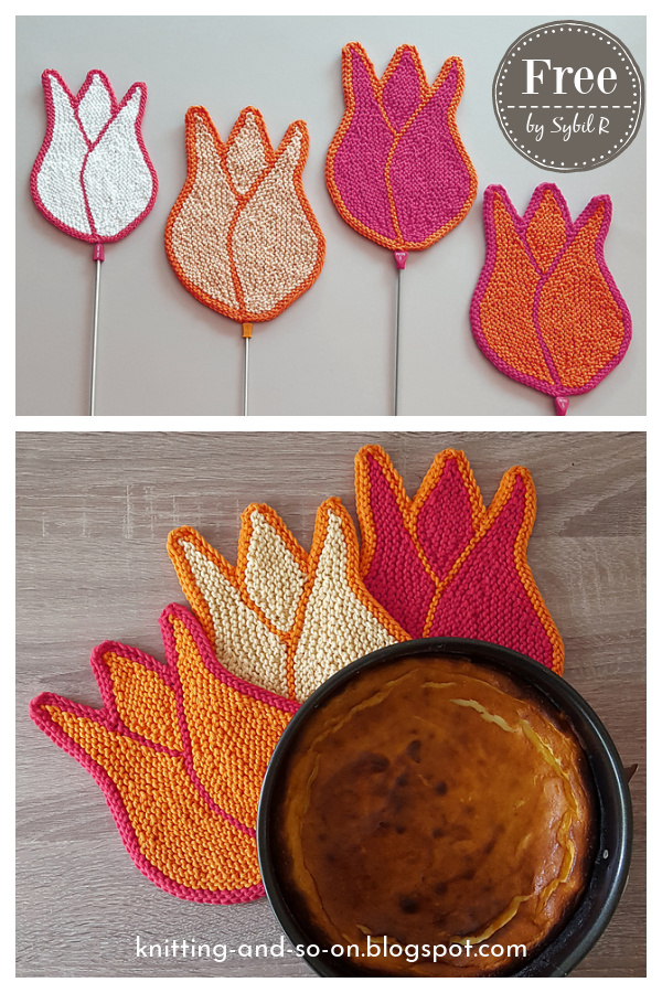 Tulip Potholder Free Knitting Pattern