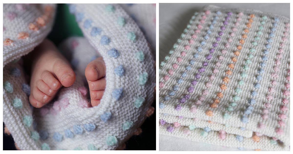 Bobble Stitch Baby Blanket Free Knitting Pattern