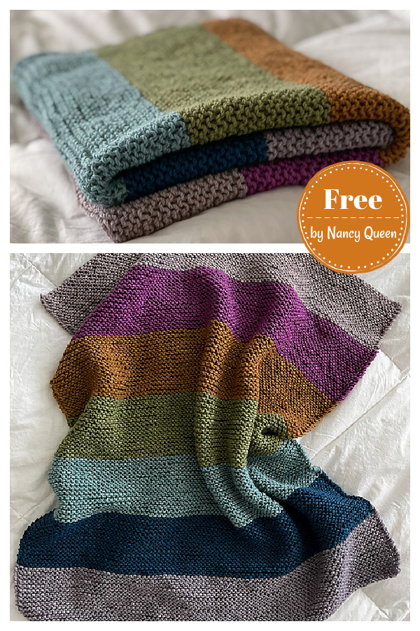 7 Garter Stitch Colorful Blanket Knitting Patterns