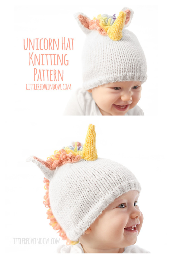 Unicorn Beanie Free Knitting Pattern