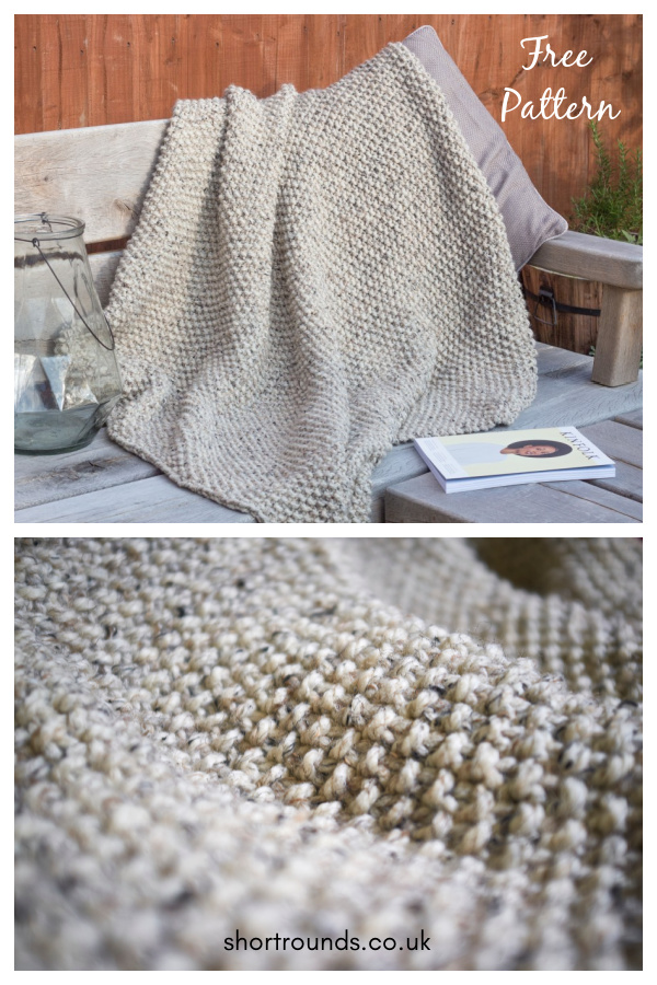 Seed Stitch Blanket Throw Free Knitting Pattern