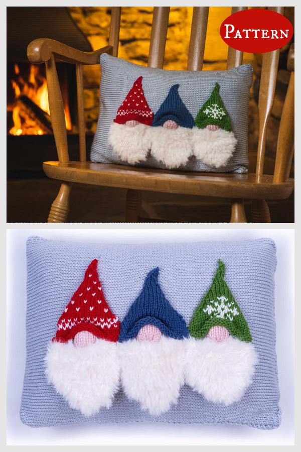 Christmas Gnome Cushion Knitting Patterns
