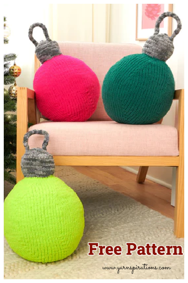 9 Christmas Pillow Cushion Knitting Patterns