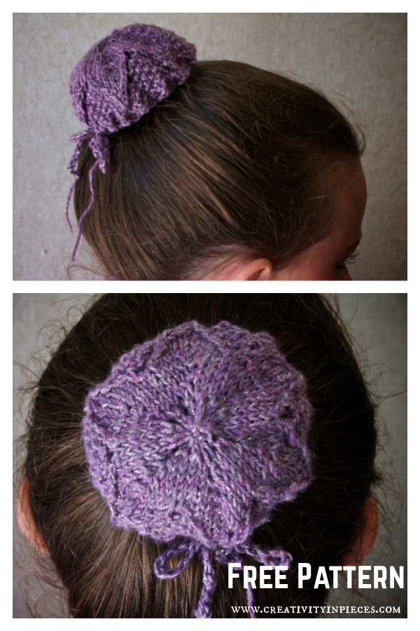 Hair Bun Cover Free Knitting Pattern