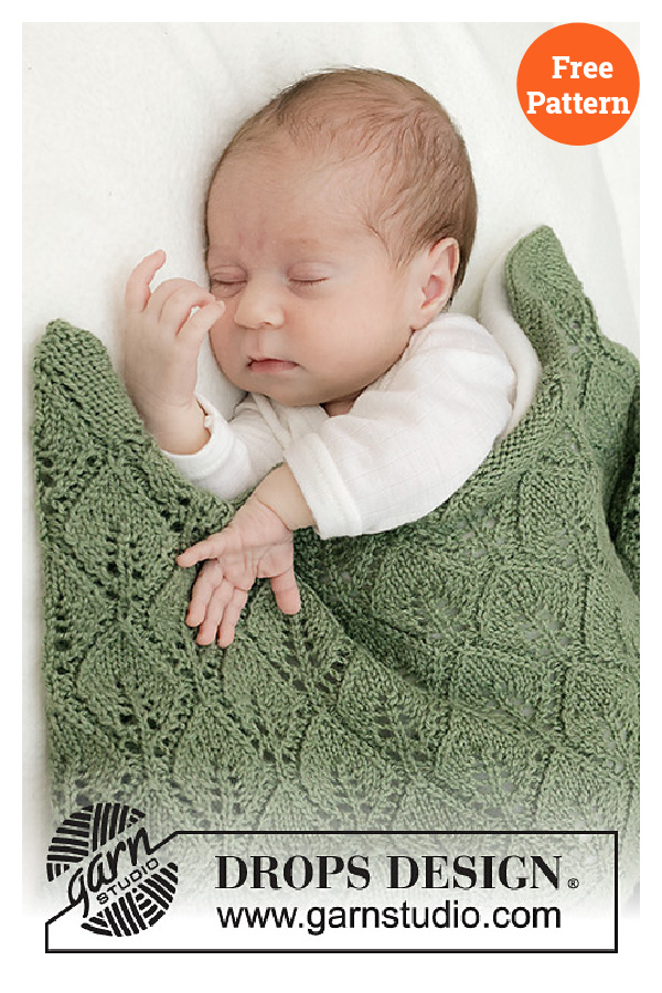 10 Lace Leafy Baby Blanket Knitting Pattern