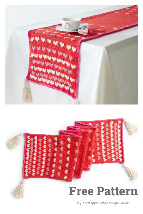 Sprinkle of Love Table Runner Free Knitting Pattern