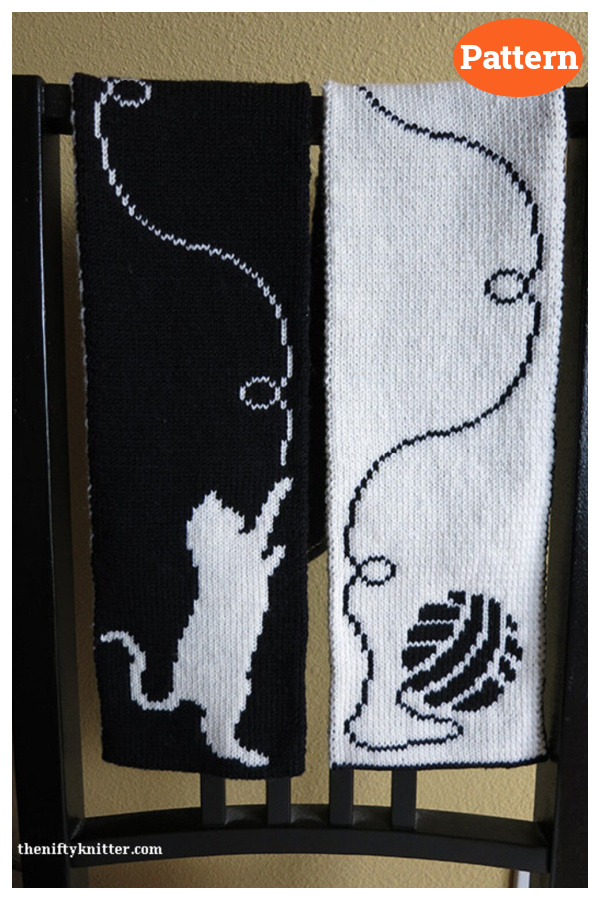 Cute Cat Scarf Knitting Pattern